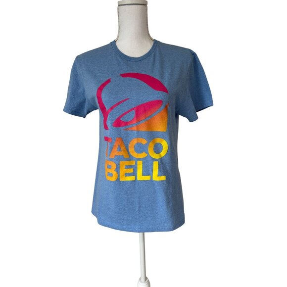 Taco Bell Shirt Womens Size Small Blue Logo Crewneck Short Sleeve Tee Tshirt - Picture 1 of 8